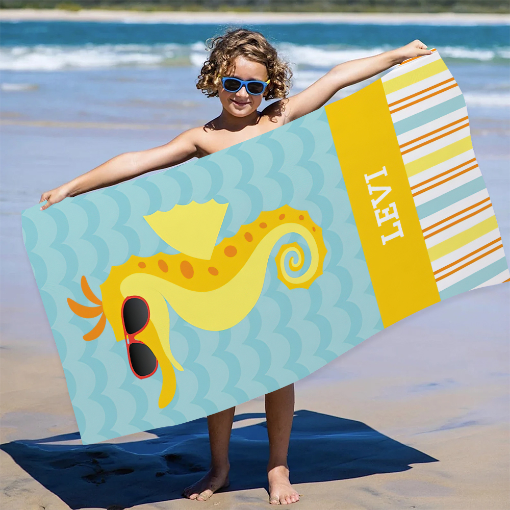 Cute personalized kids towels perfect for summer and the beach
