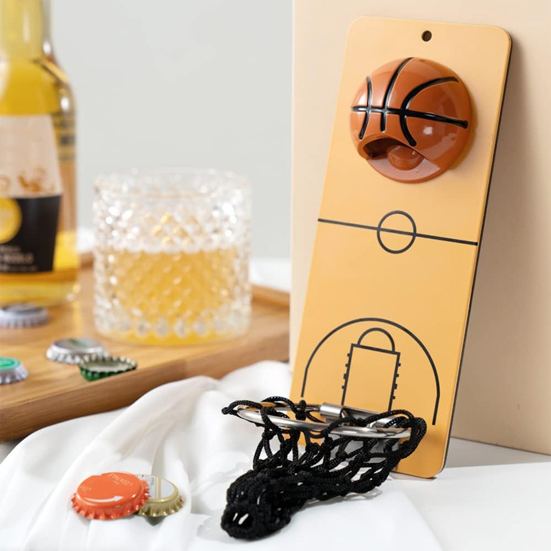 Wall-mounted magnetic bottle opener