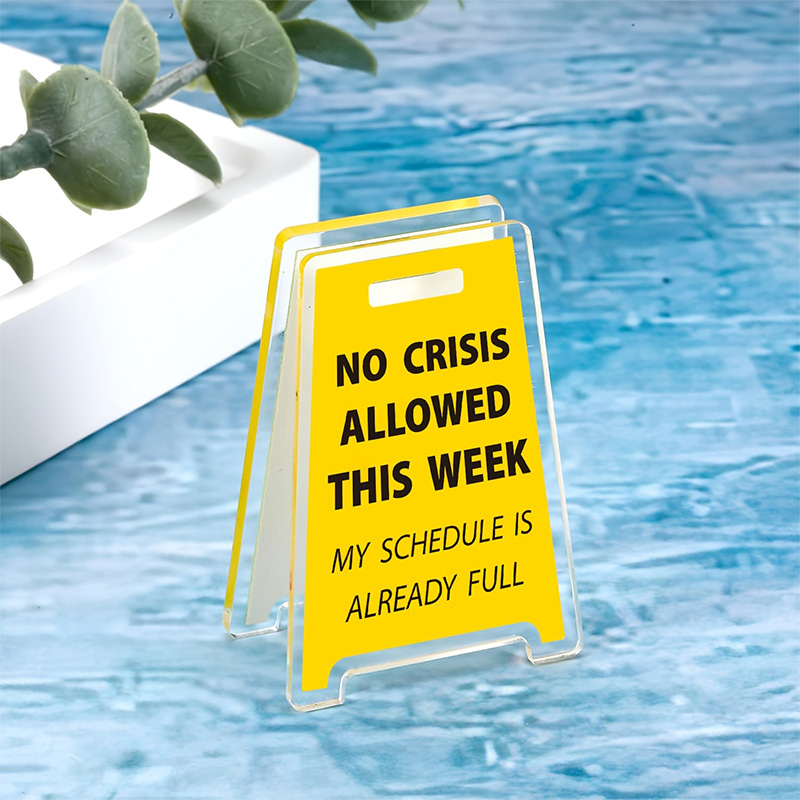 Yellow Novelty Desktop Decor Sign