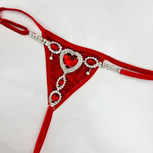 Heart-shaped sequined underwear