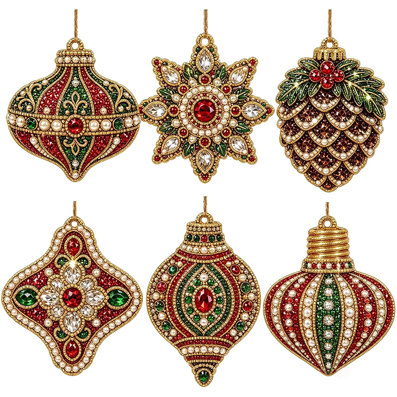 DIY Pearl and Diamond Christmas Decorations