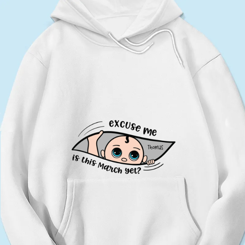 Personalized Maternity Shirt, Excuse Me Is It Yet, Pregnancy Announcement, Expecting Parents