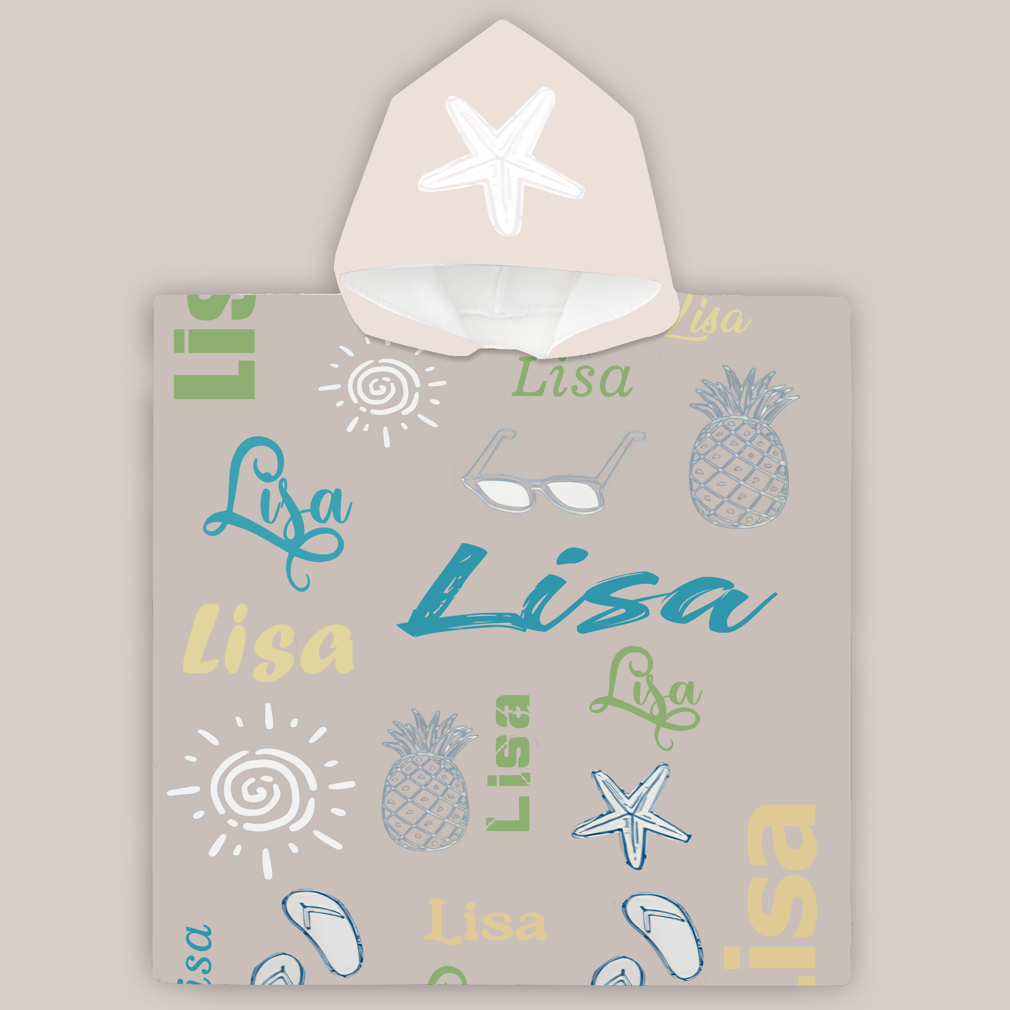 Personalized hooded beach towel perfect for summer and the beach