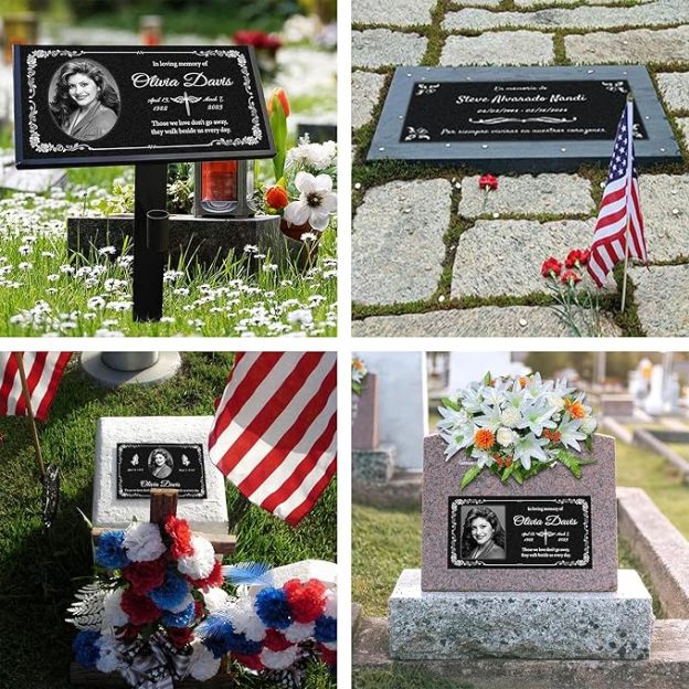 Outdoor Personalized Memorial Plaques, Memorial Garden Stones, Cemetery Tomb Decorations (Pets)