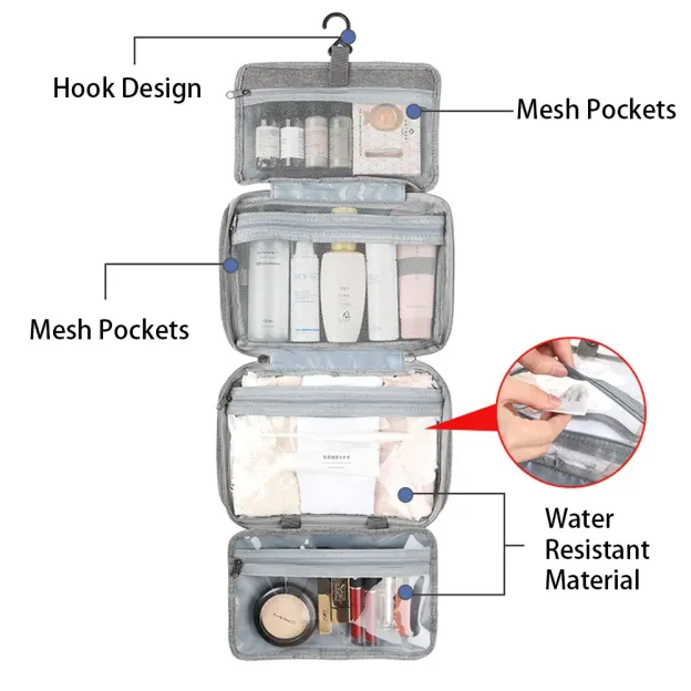 Personalized birth flower foldable hanging cosmetics storage