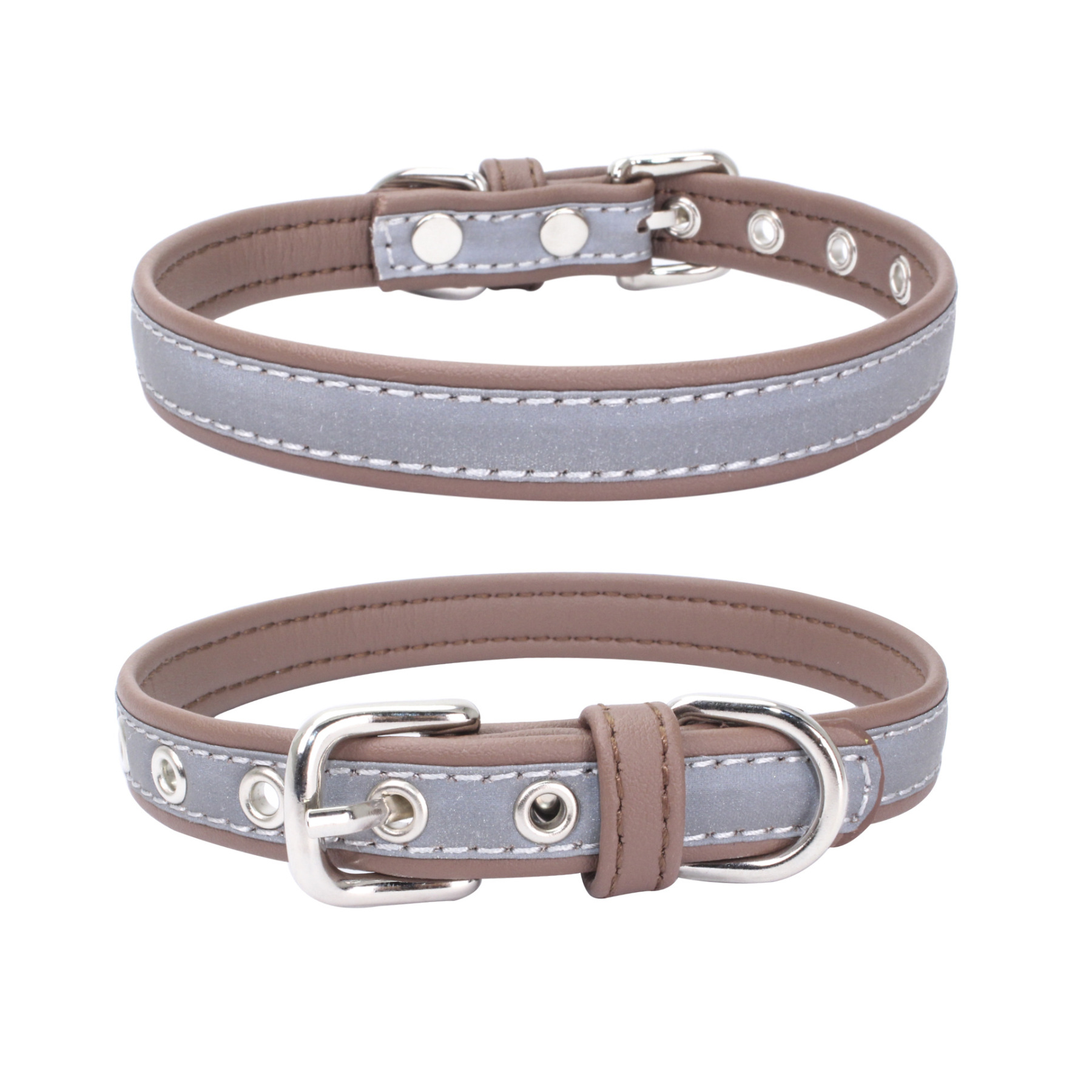 Reflective Pet Leather Collar Anti-Lost