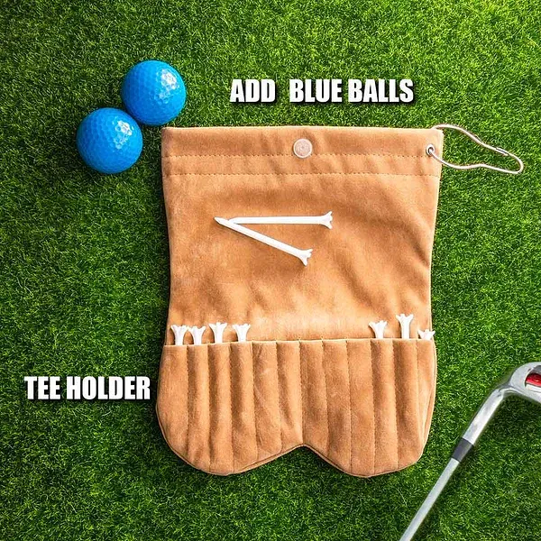 Personalised Funny Flannel Golf Ball Bag Sack with Custom Name Funny Golf Gift for Golf Lovers Men Father Husband