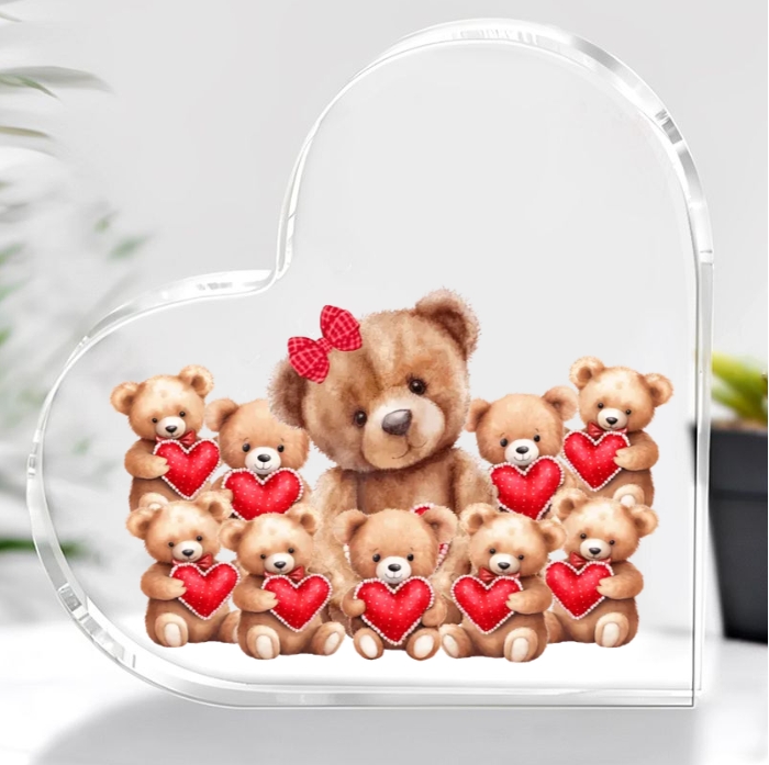 Mama Bear With Little Kids Personalized Acrylic Plaque