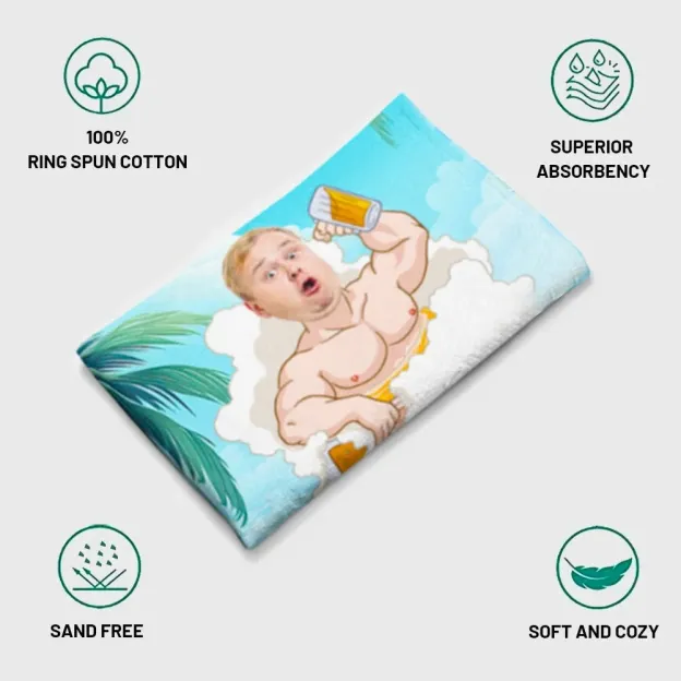Adult personalized beach towel for muscular men