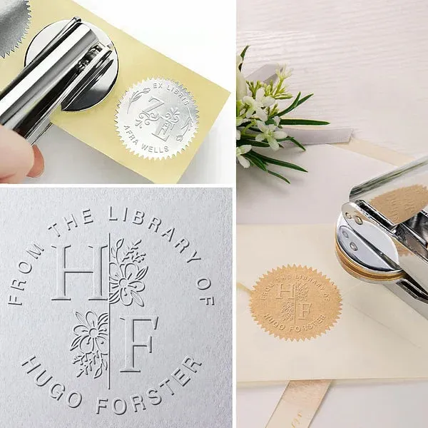 Personalized book embossing machine stamp for book lovers
