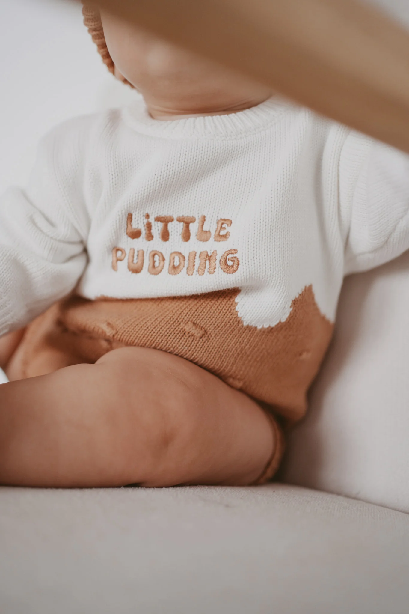 'Little Pudding' Long Sleeve Knit Romper