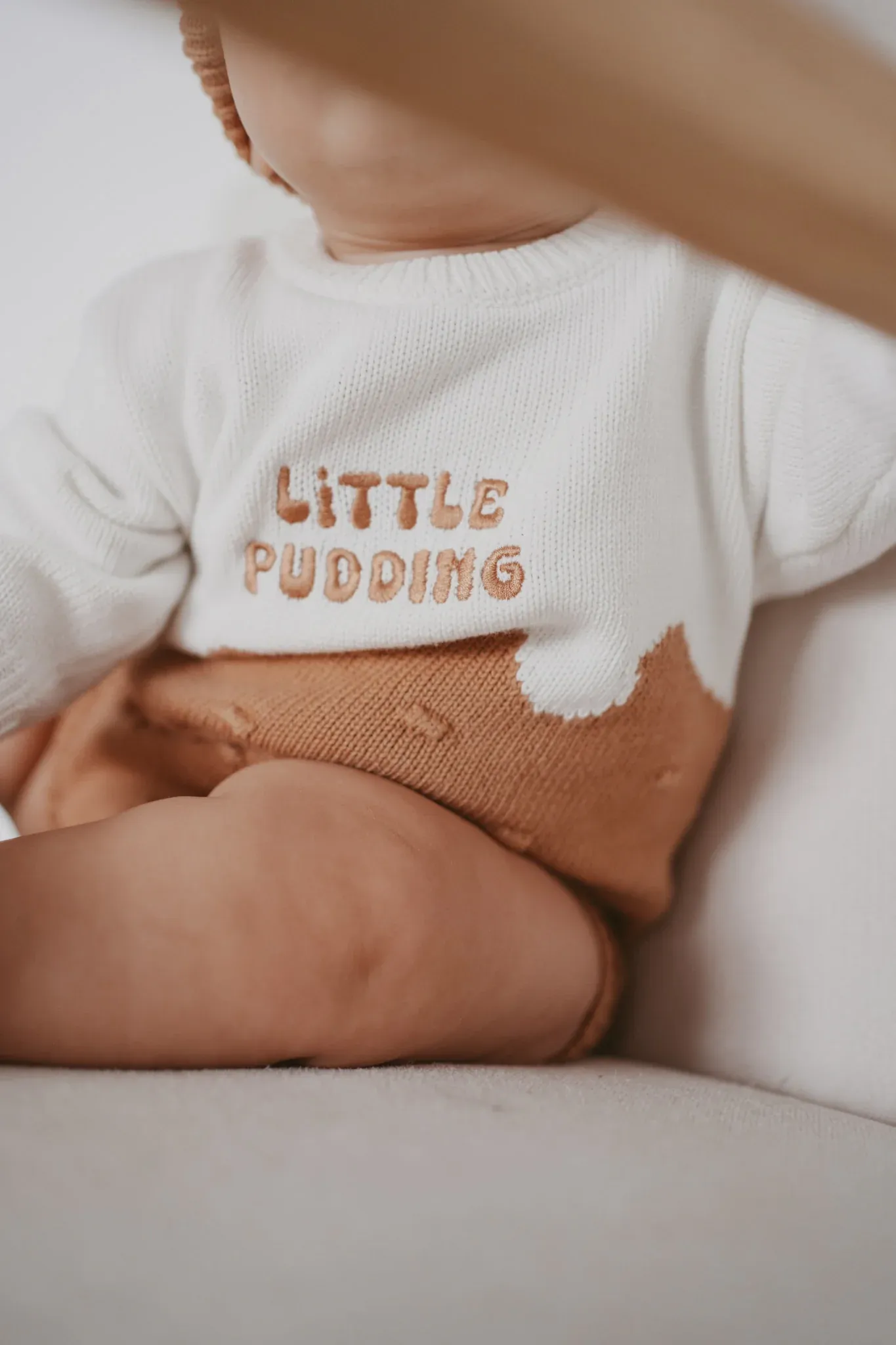 'Little Pudding' Long Sleeve Knit Romper