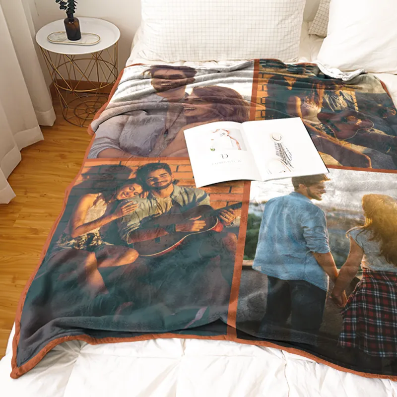Gift Customized Photo Blanket Personalized Collage Photo Blanket Album Blanket