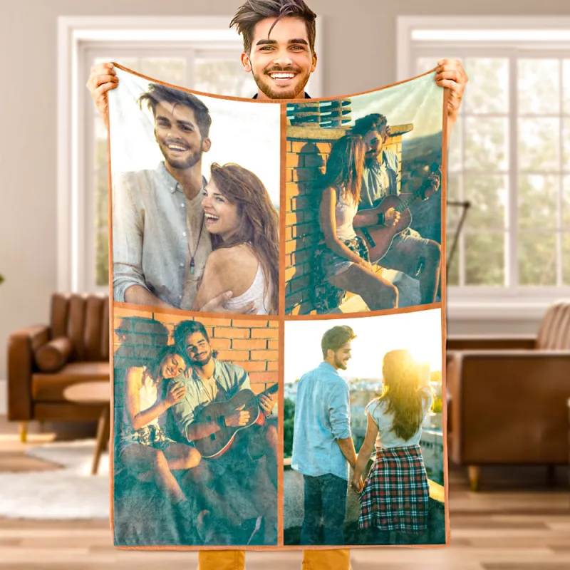 Gift Customized Photo Blanket Personalized Collage Photo Blanket Album Blanket