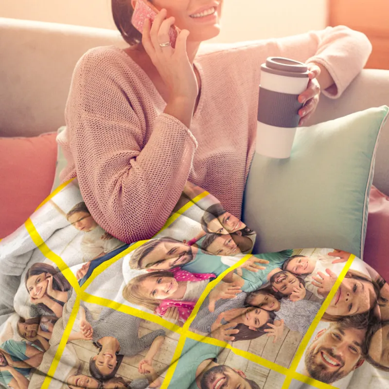 Gift Customized Photo Blanket Personalized Collage Photo Blanket Album Blanket