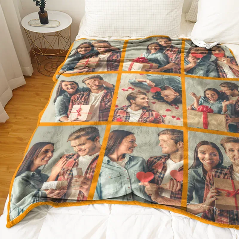 Gift Customized Photo Blanket Personalized Collage Photo Blanket Album Blanket