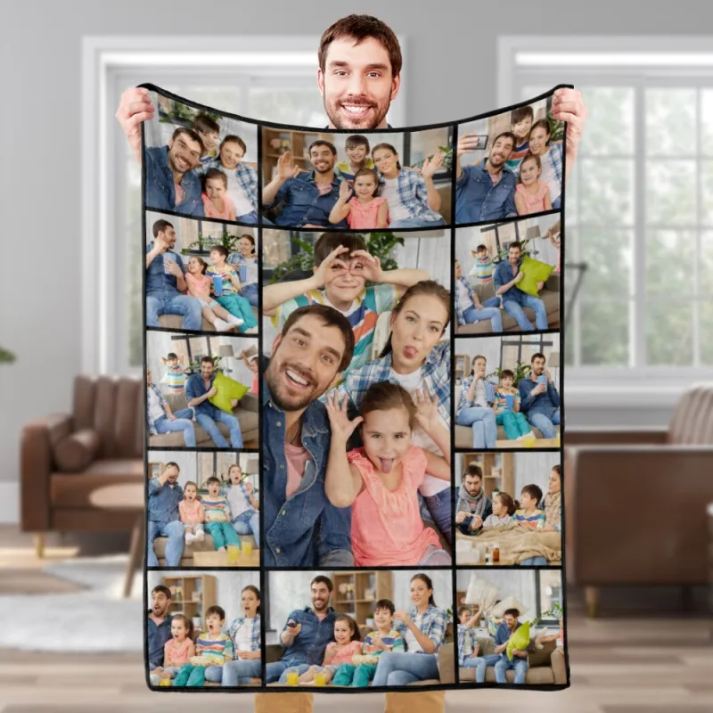Gift Customized Photo Blanket Personalized Collage Photo Blanket Album Blanket