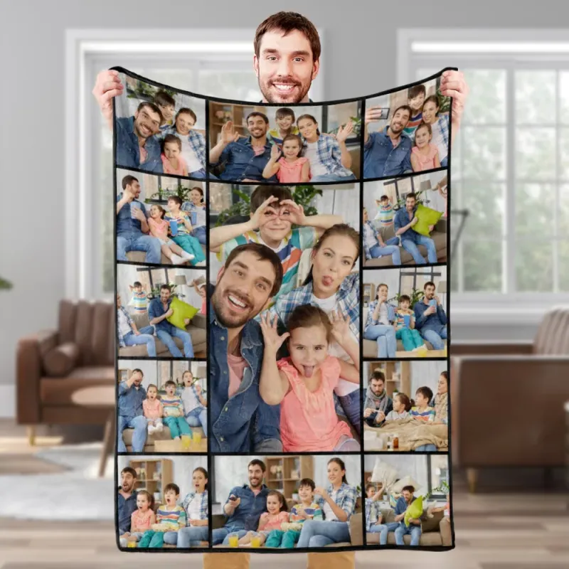 Gift Customized Photo Blanket Personalized Collage Photo Blanket Album Blanket