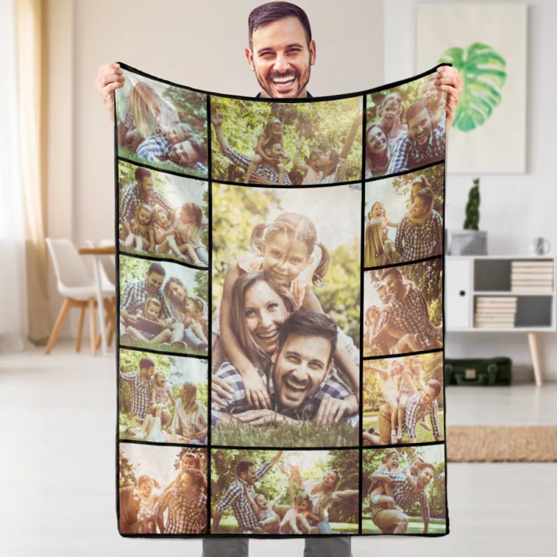 Gift Customized Photo Blanket Personalized Collage Photo Blanket Album Blanket