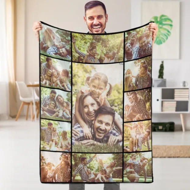 Gift Customized Photo Blanket Personalized Collage Photo Blanket Album Blanket