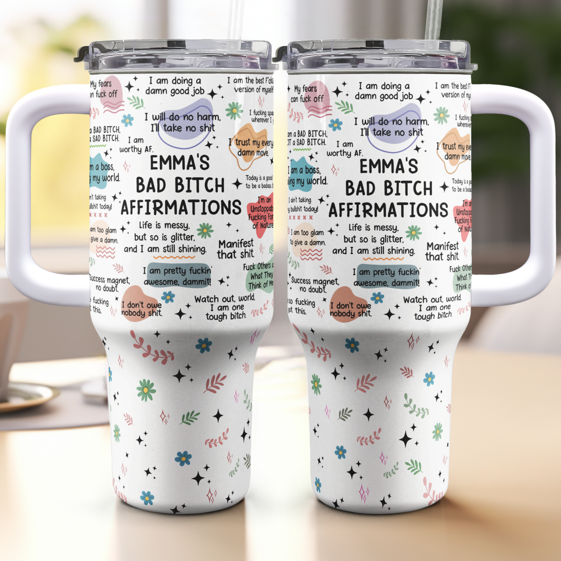 Funny Gift for Friends - Personalized Mug with Straw