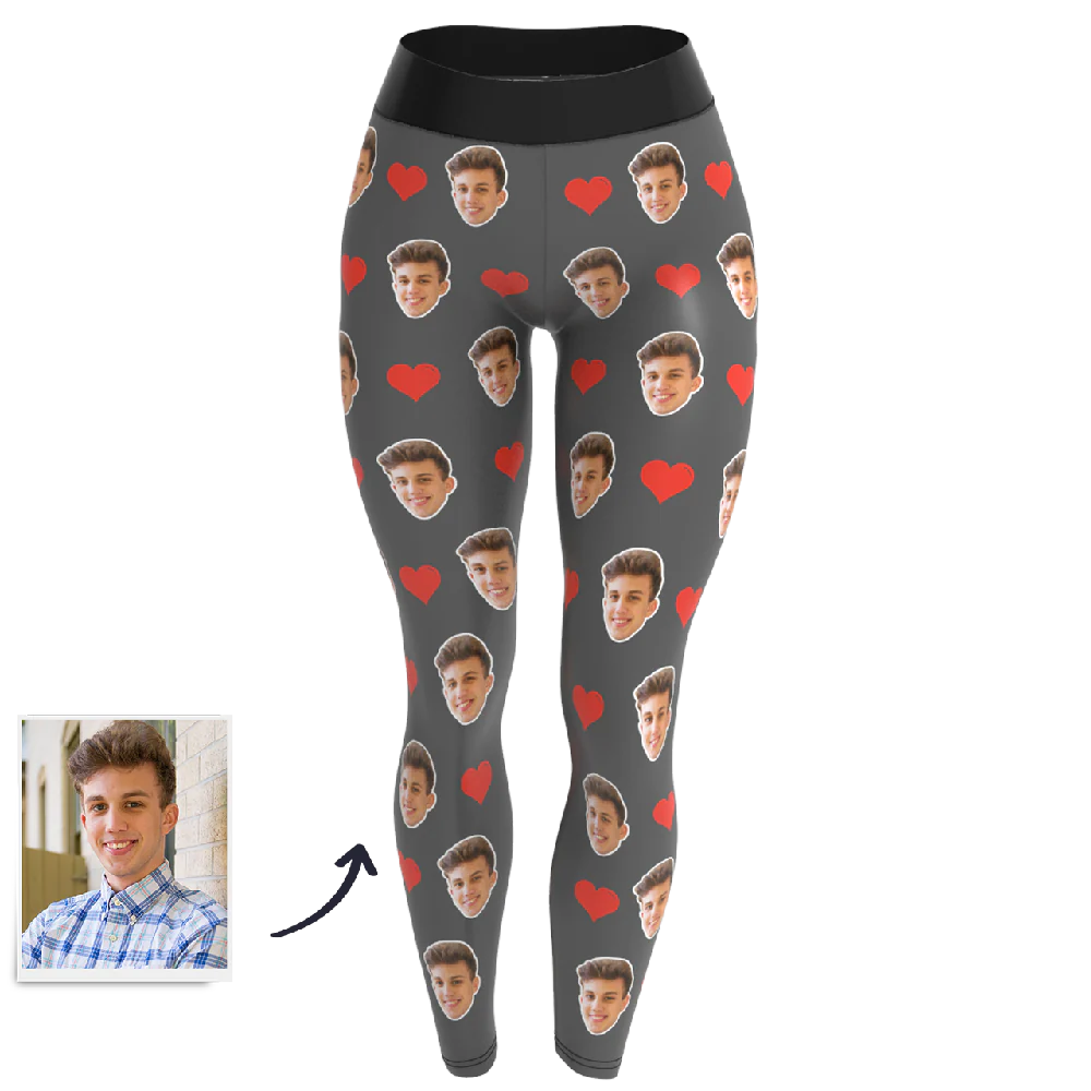 Custom Face Leggings - Heart
