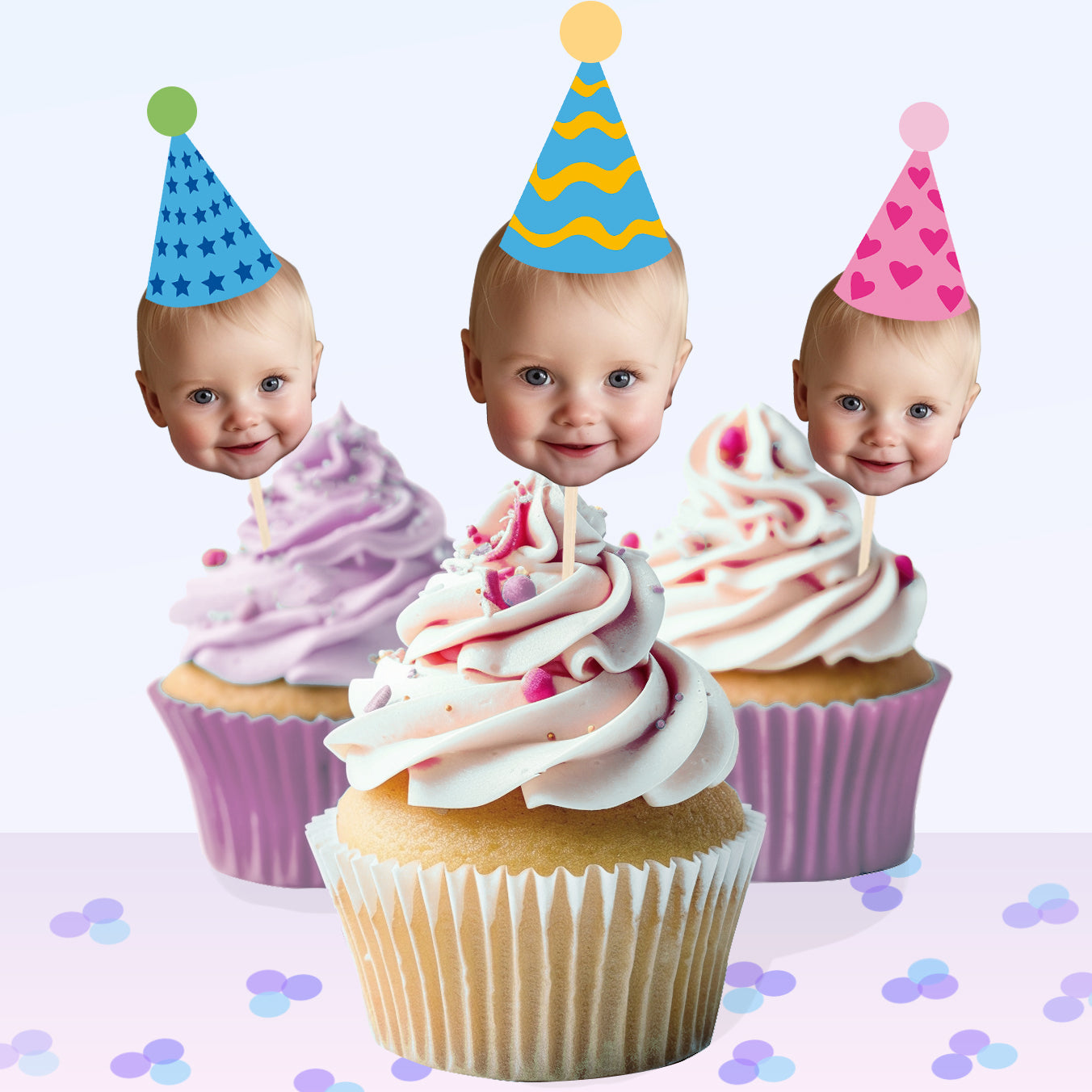 Personalised Party Hat Cake Toppers