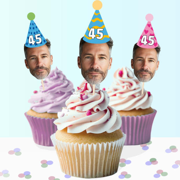 Personalised Party Hat Cake Toppers