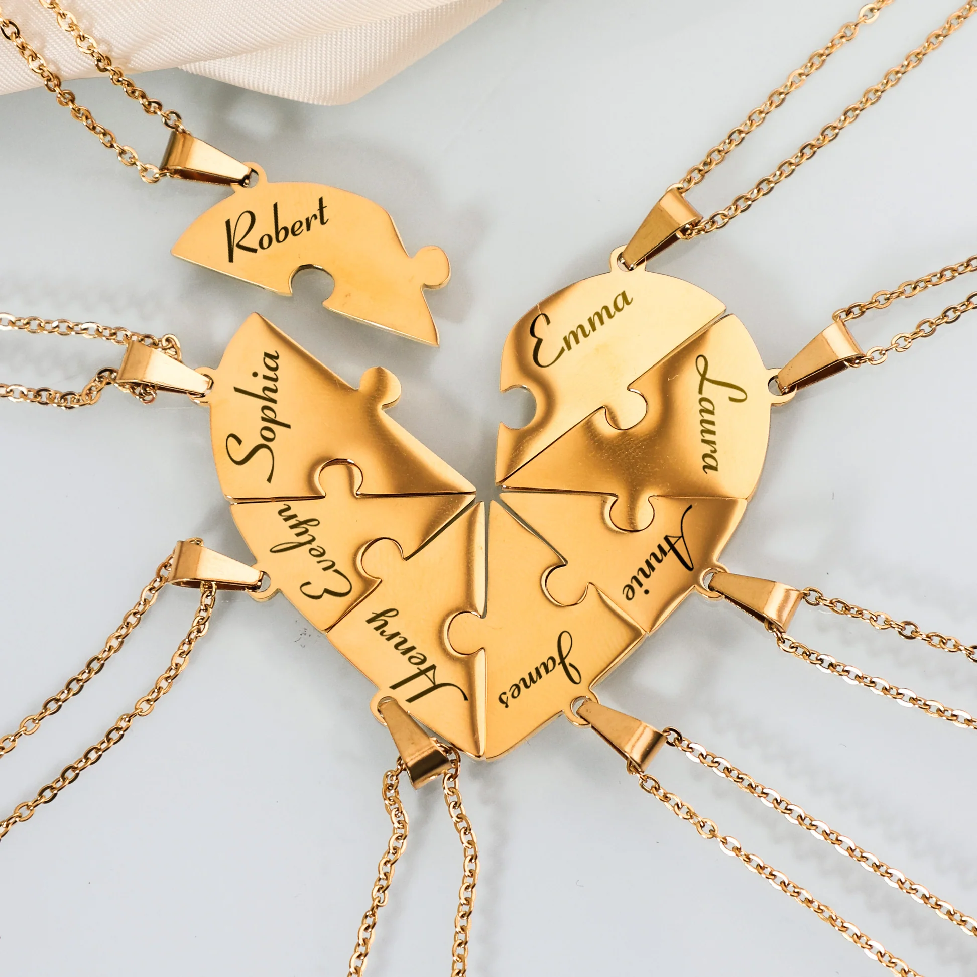 🧩Heart Shaped Puzzle Name Necklace