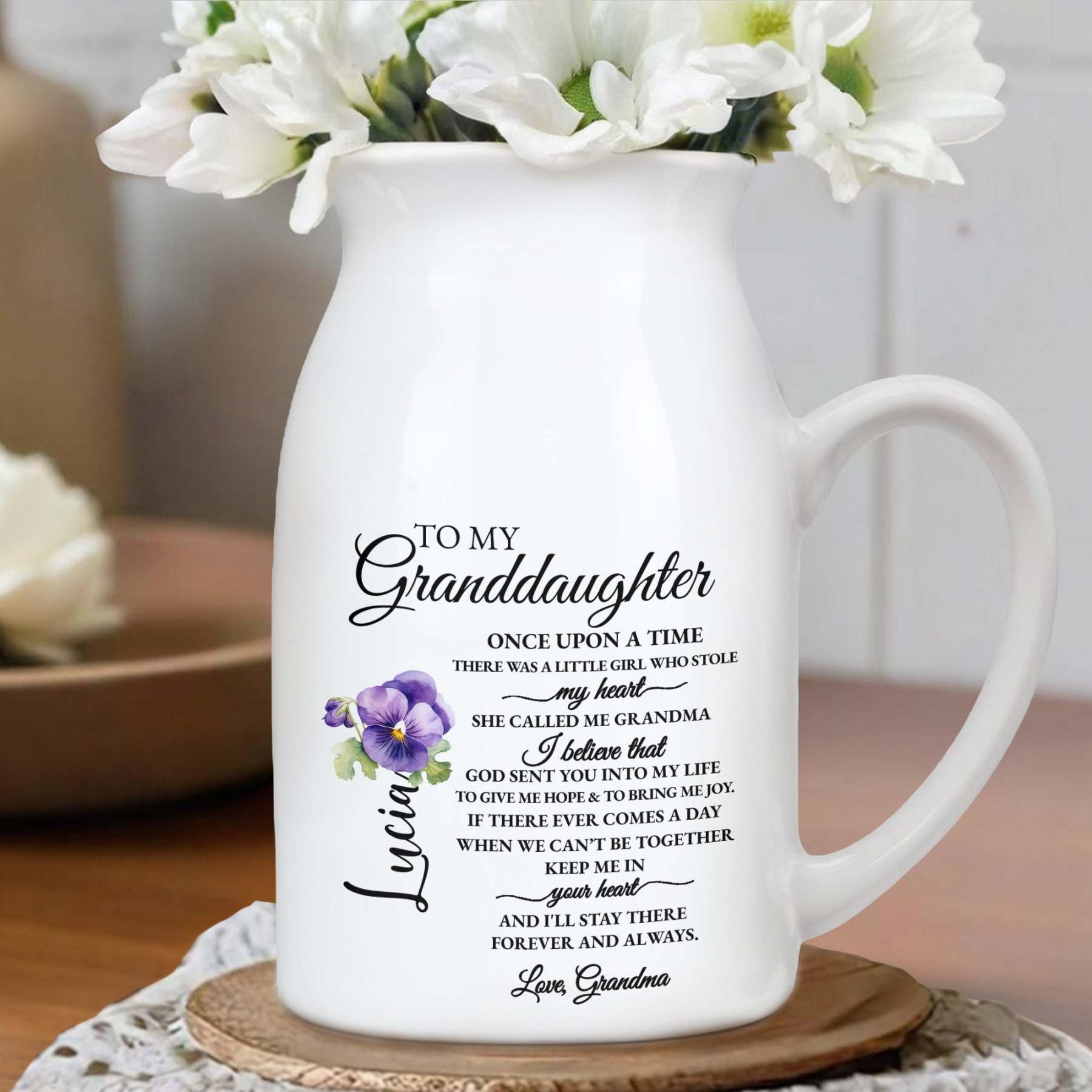 Personalized ceramic vase