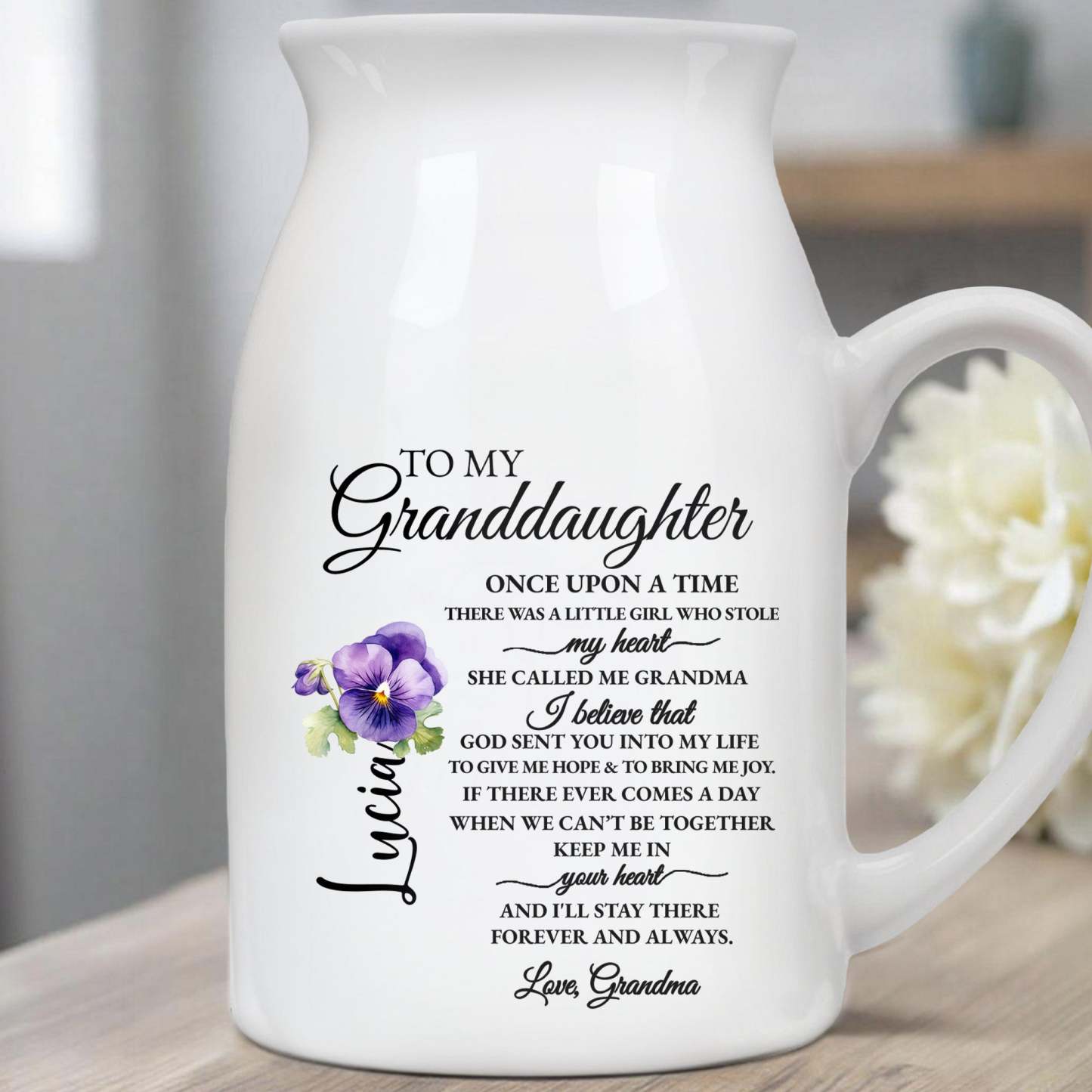 Personalized ceramic vase