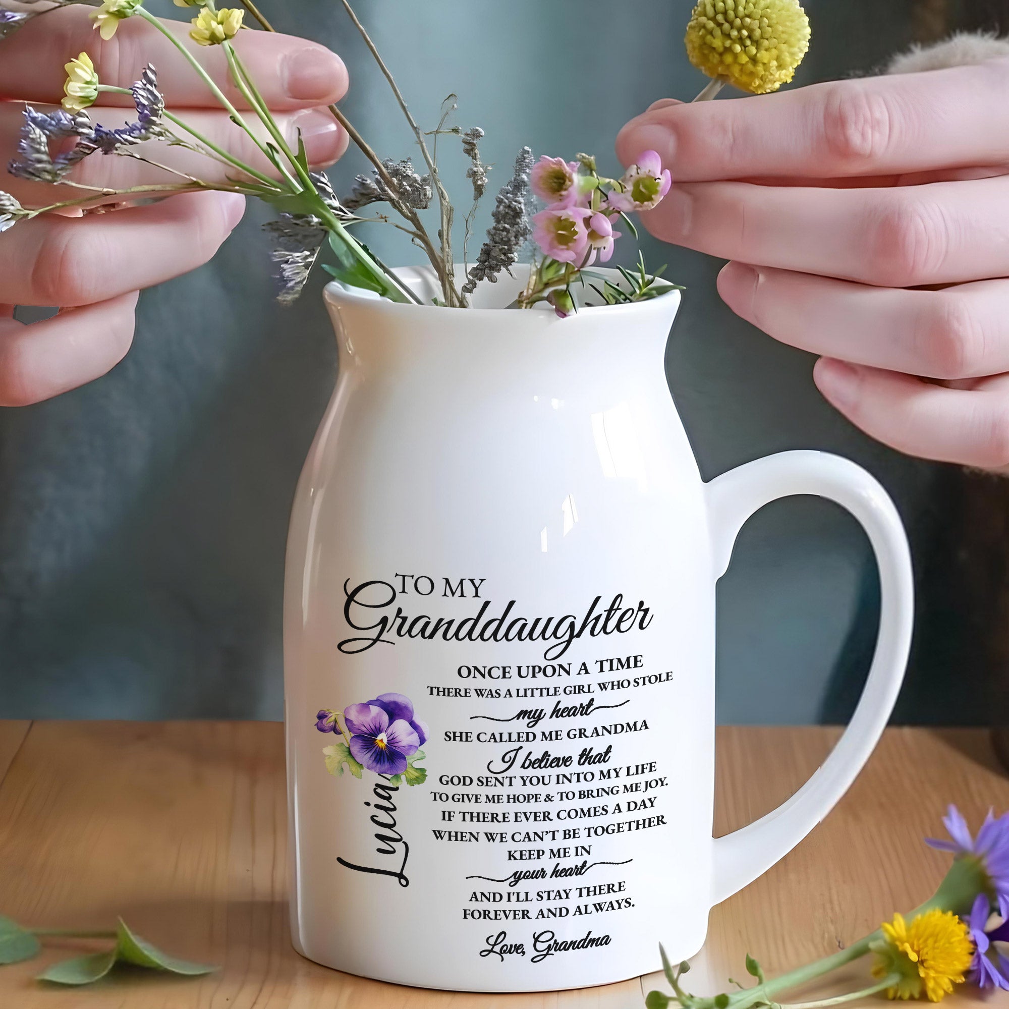 Personalized ceramic vase
