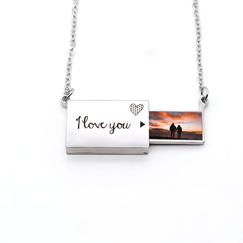Photo Love Letter Necklace with Forever Rose Box