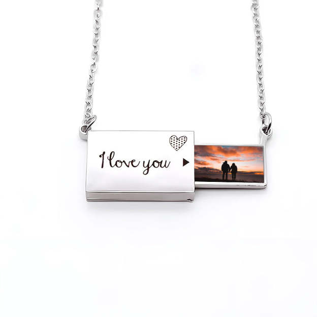 Photo Love Letter Necklace with Forever Rose Box