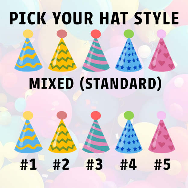 Personalised Party Hat Cake Toppers