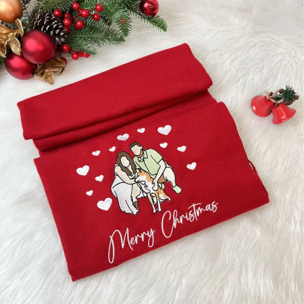 Personalized Photo Embroidered Couple Scarf