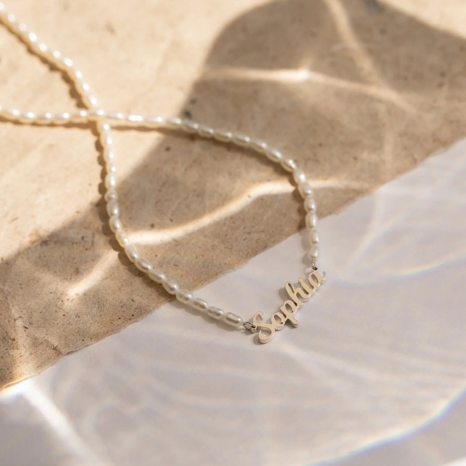 Personalized pendant name DIY pearl chain jewelry