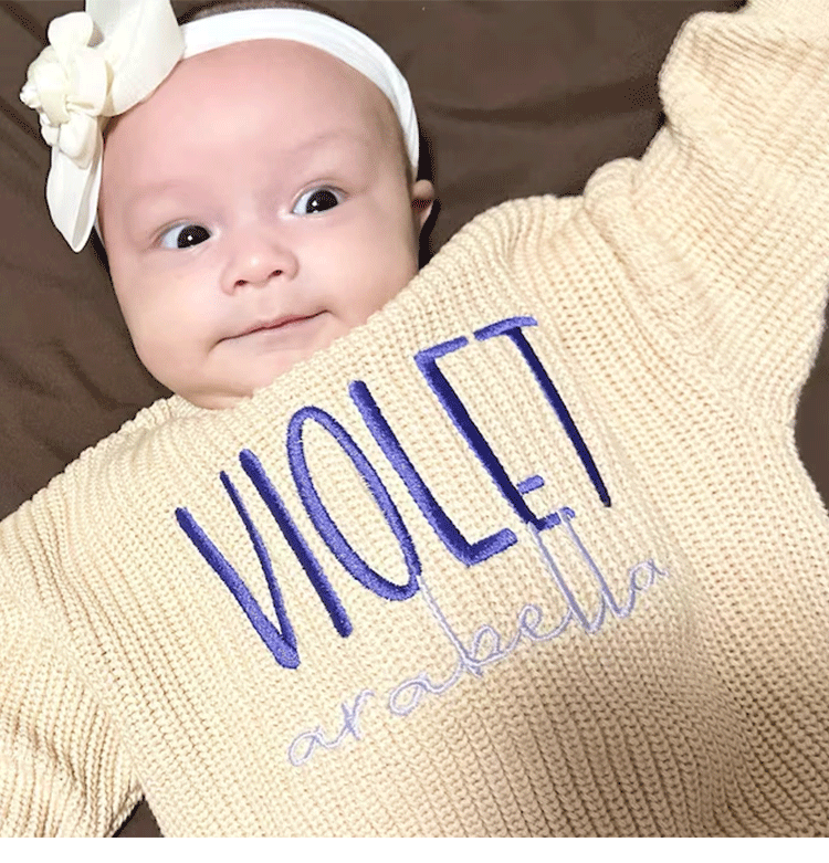 Children's cotton embroidered sweater