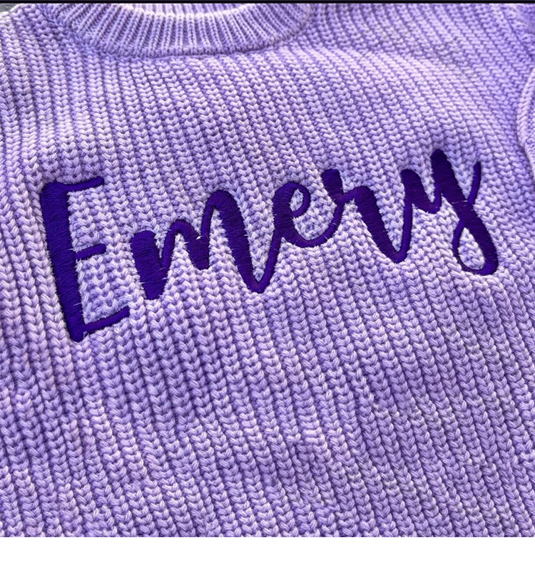 Children's cotton embroidered sweater