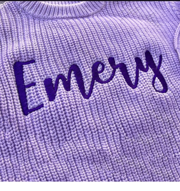 Children's cotton embroidered sweater