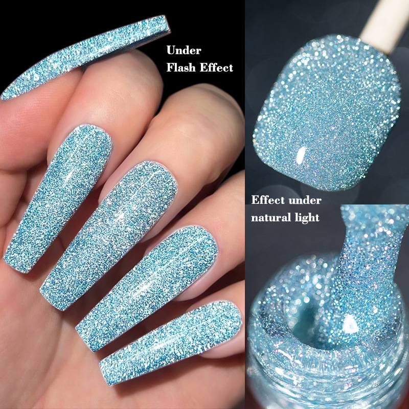 Pop Glitter Bouncy Gel Crushed Diamond Nail Polish Gel