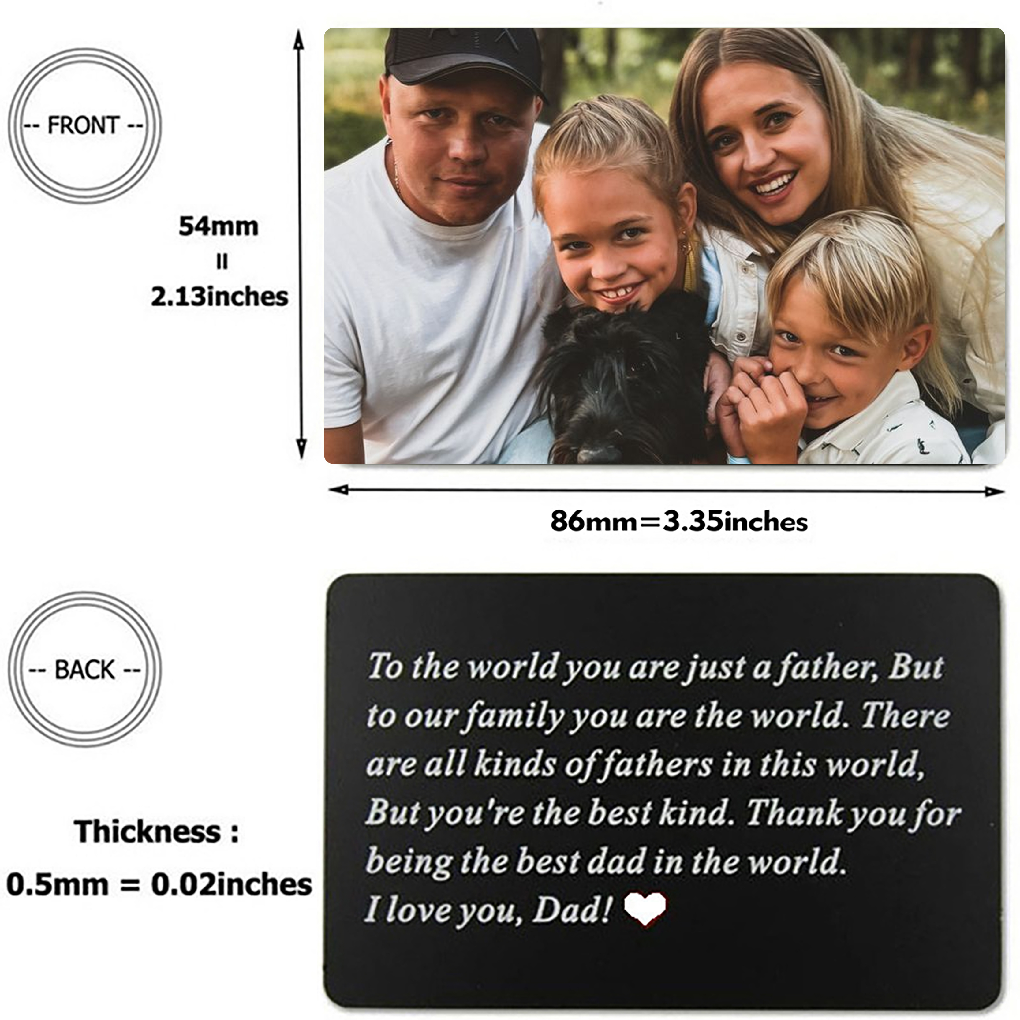 👍Personalized Picture/Text Wallet Metal Card💖