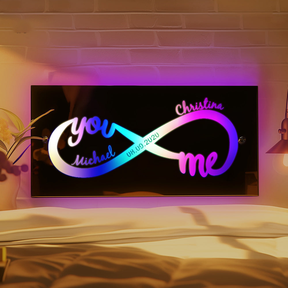 LED Illuminated Name Mirror Personalized Infinity Name Illuminated Mirror