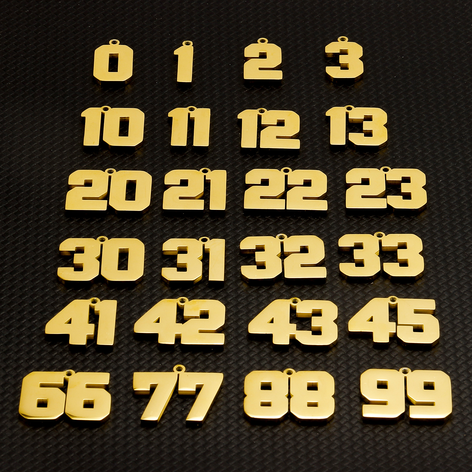 Stainless Steel Necklace Gold Plated Lucky Number Pendant Jewelry