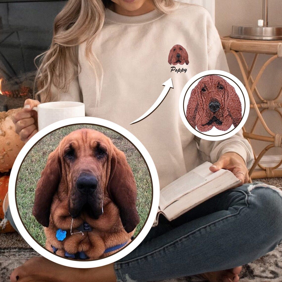 Custom Embroidered Sweatshirt Embroidered Hoodie Gifts For Pet