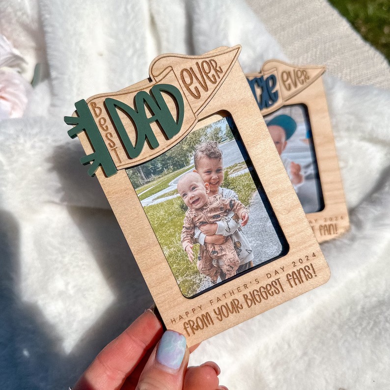 Gifts for Dad Grandpa Personalized Picture Frame, Custom Photo Car Vis