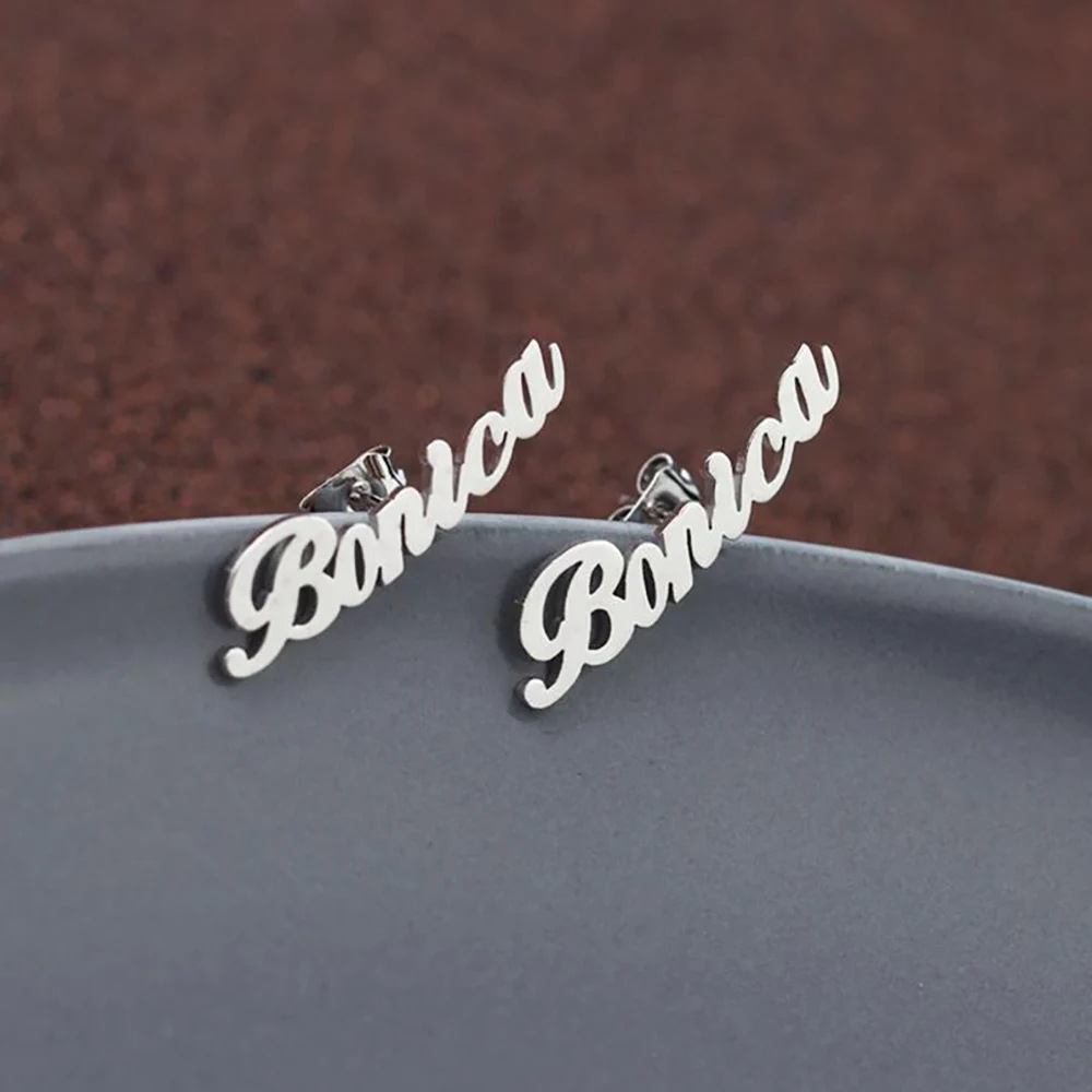 Customized name earrings jewelry holiday gifts