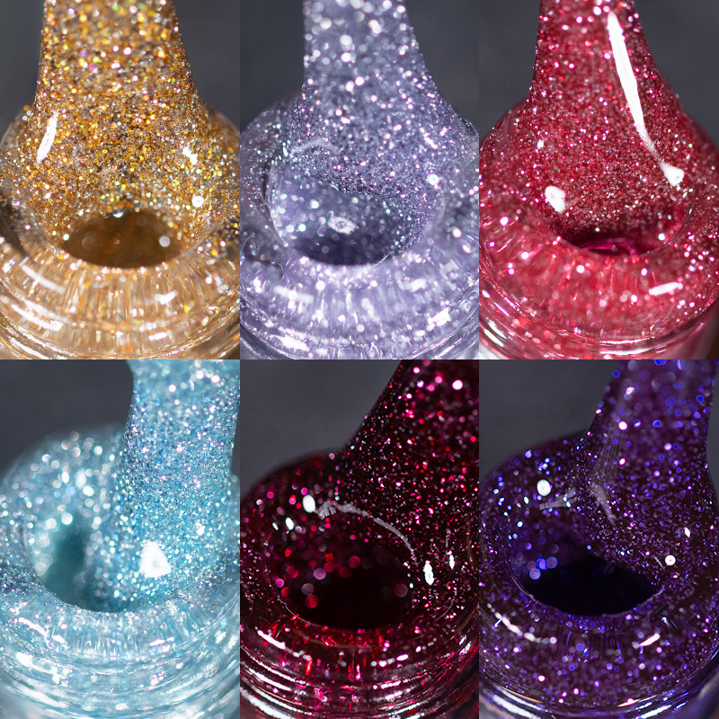 Pop Glitter Bouncy Gel Crushed Diamond Nail Polish Gel