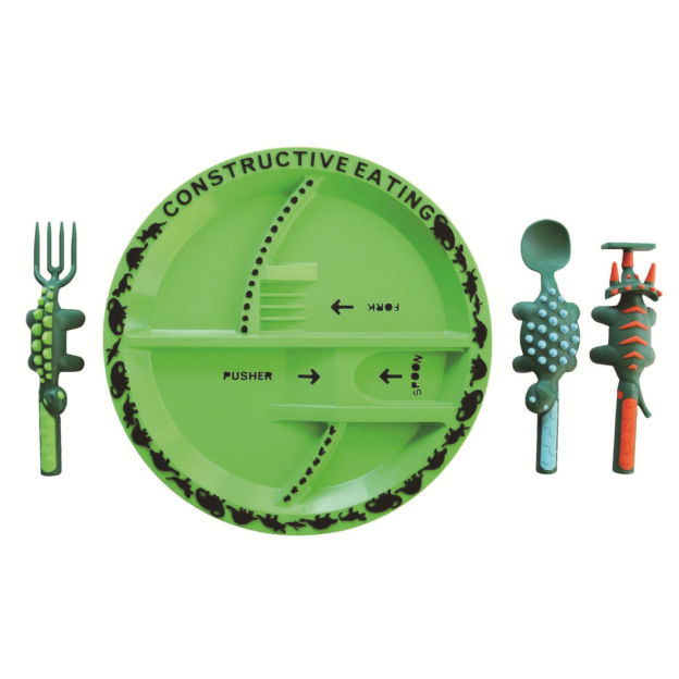 Bulldozer Excavator Scooper Dinner Plate Children's Tableware Set of Two