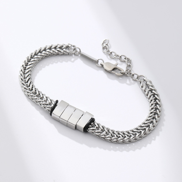 Men's Beads Bracelet in Stainless Steel